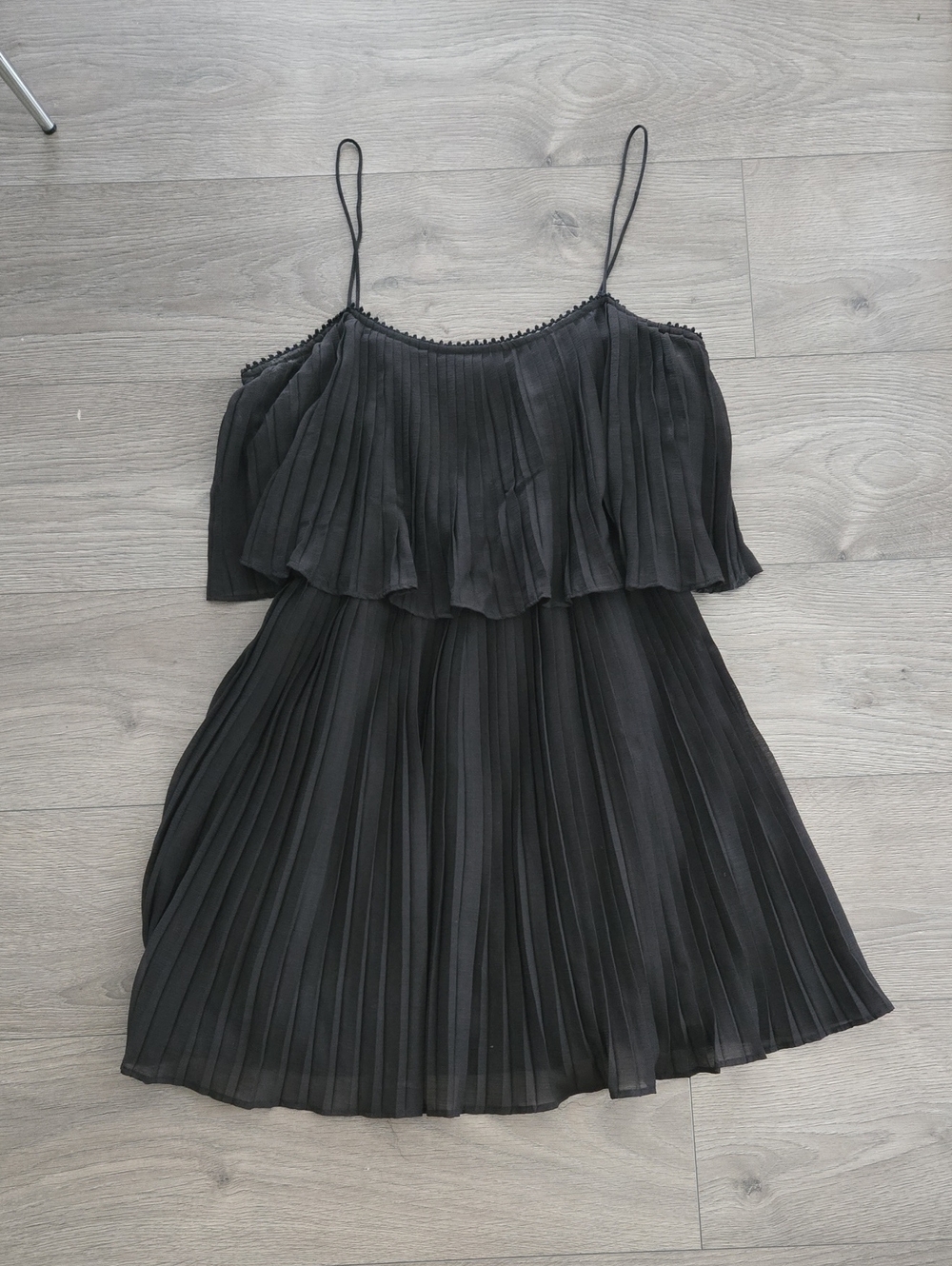 Zara Black Mini Pleated Dress
